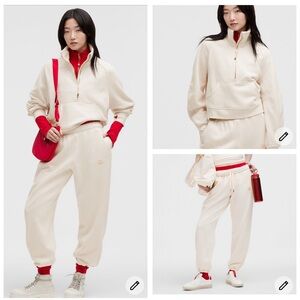 Lululemon 1/2 Zip Scuba/Oversized Scuba Joggers Lunar New Year Ivory XL/XXL NWT